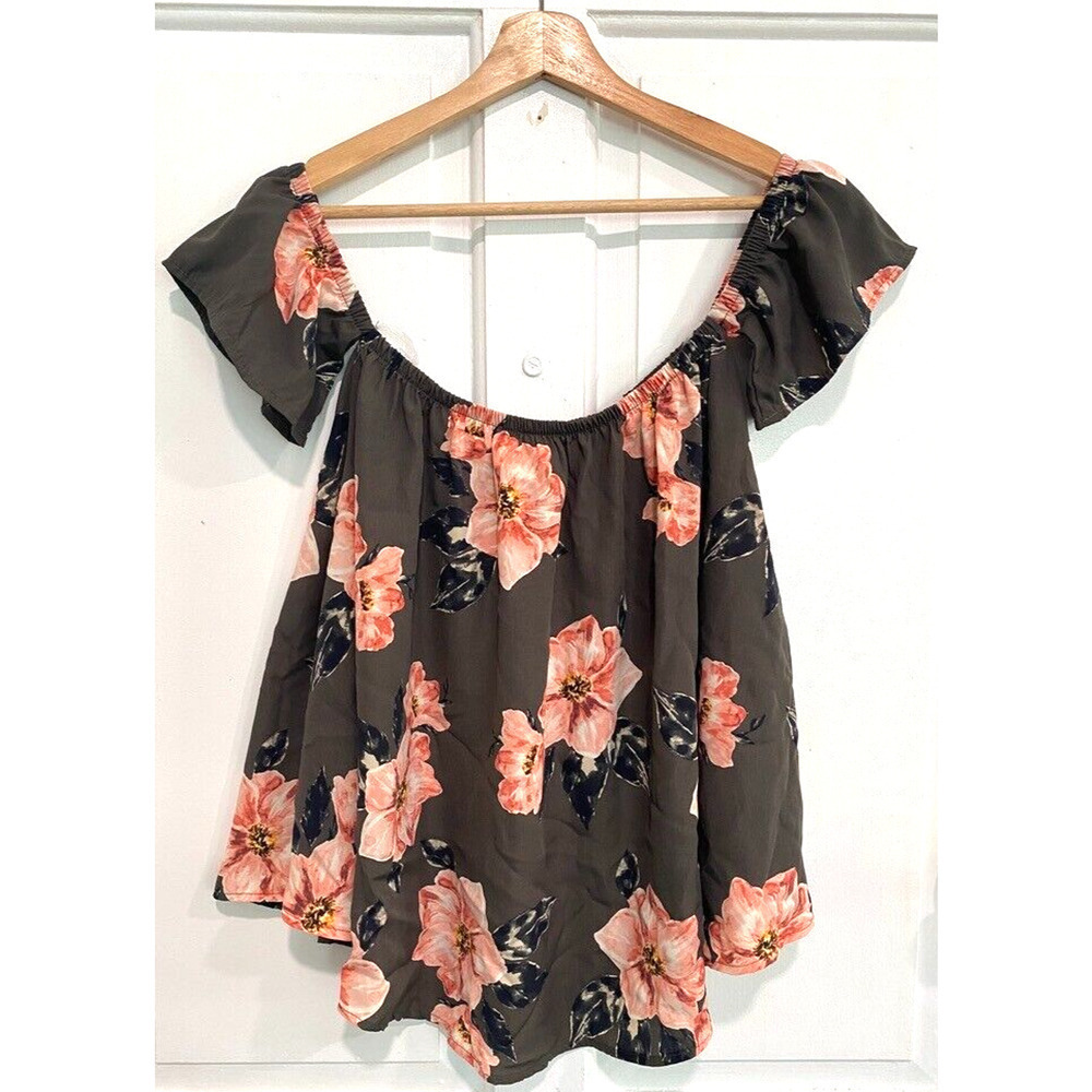Hyped Unicorn -Made USA Floral sexy off shoulder floral top women's size small - Picture 1 of 6